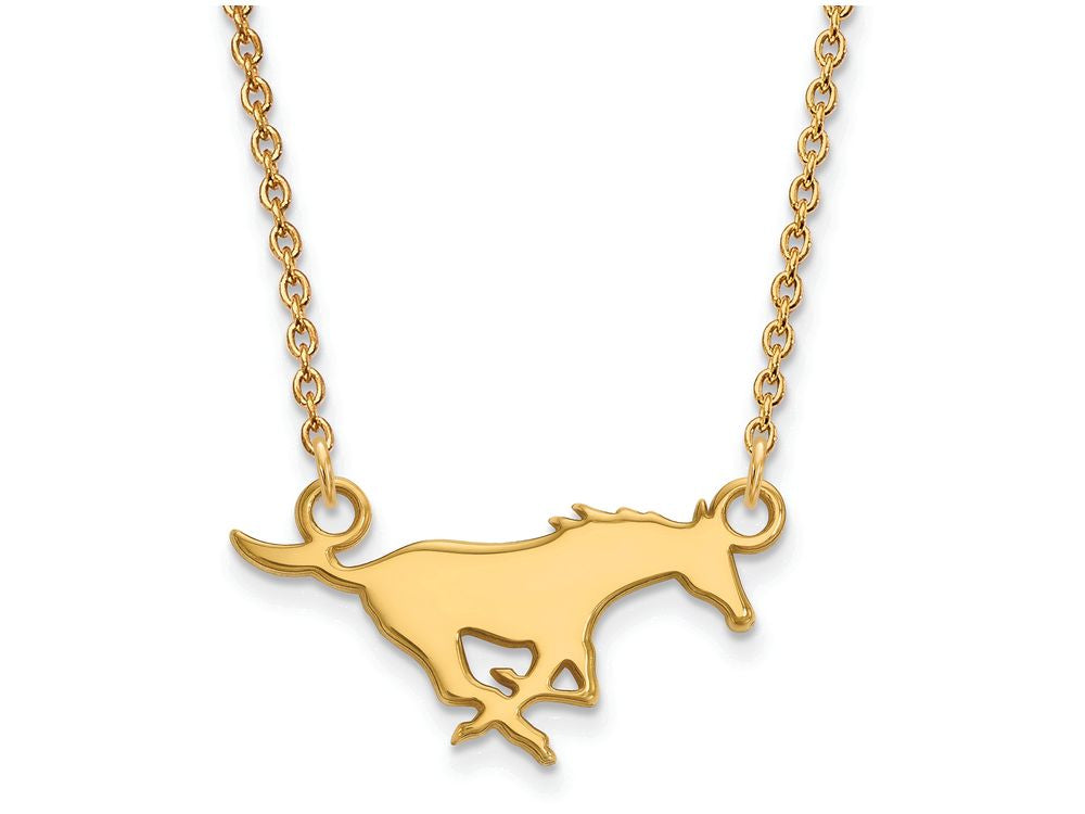 10k Yellow Gold Logoart Southern Methodist University Small Pendant Necklace