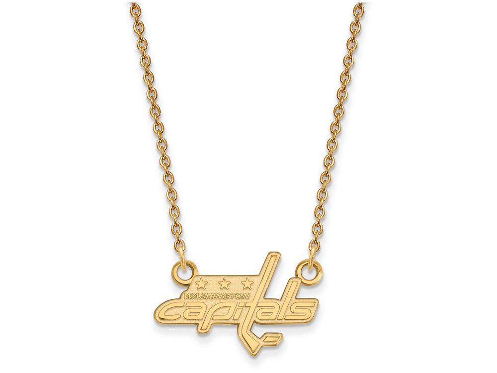 10k Yellow Gold Nhl Logoart Washington Capitals Small Pendant Necklace