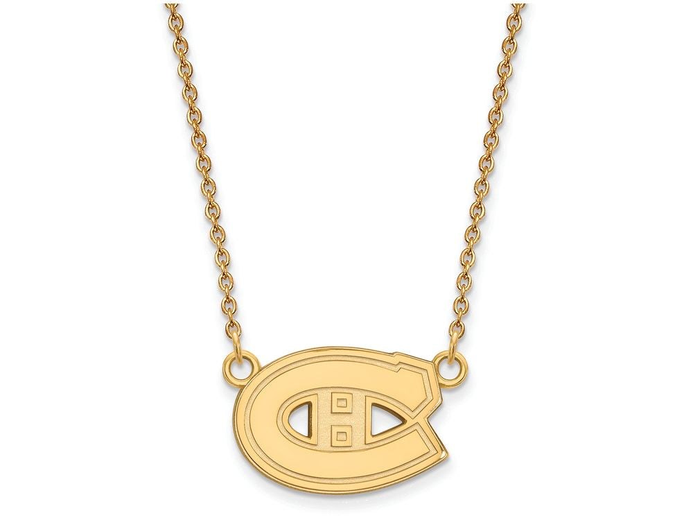 10k Yellow Gold Nhl Logoart Montreal Canadiens Small Pendant Necklace