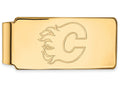 10k Yellow Gold Nhl Logoart Calgary Flames Money Clip