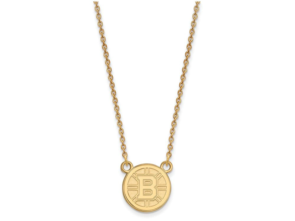 10k Yellow Gold Nhl Logoart Boston Bruins Small Pendant Necklace