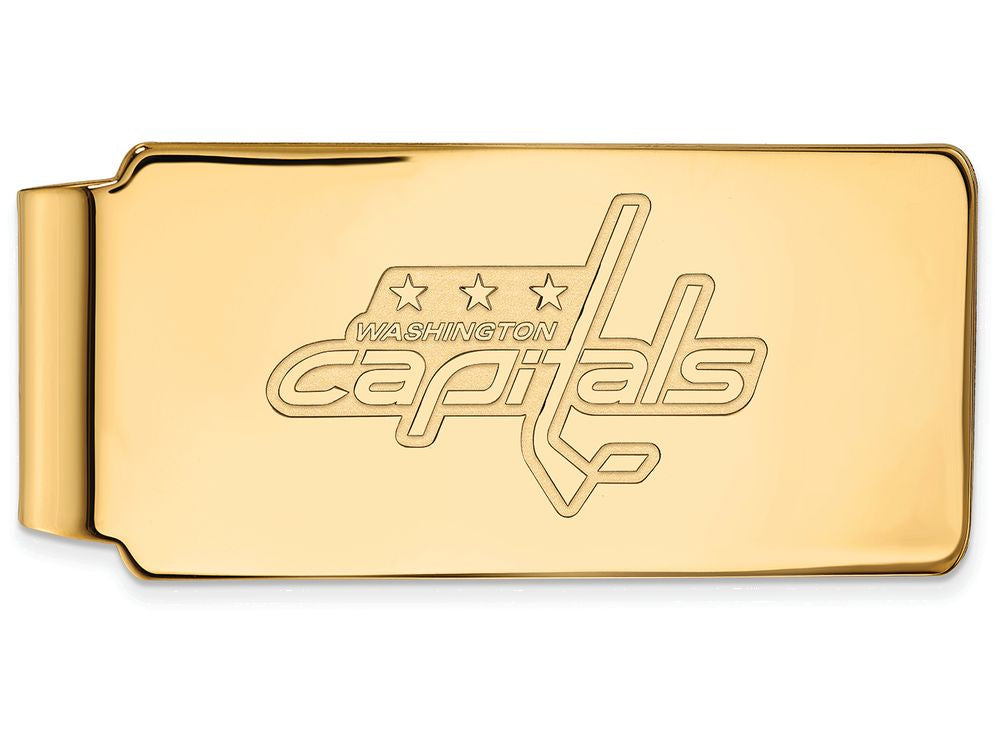10k Yellow Gold Nhl Logoart Washington Capitals Money Clip