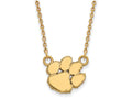 10k Yellow Gold Logoart Clemson University Small Pendant Necklace