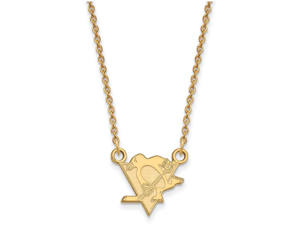 10k Yellow Gold Nhl Logoart Pittsburgh Penguins Small Pendant Necklace