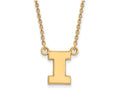10k Yellow Gold Logoart University Of Illinois Small Pendant Necklace