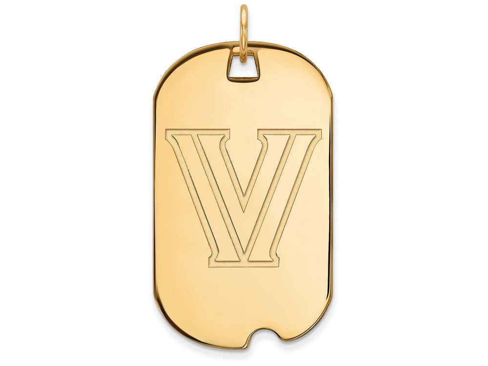 10k Yellow Gold Logoart Villanova University Large Dog Tag Pendant Necklace