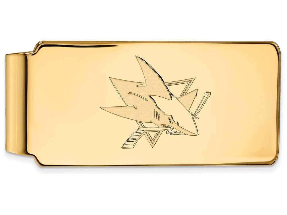 10k Yellow Gold Nhl Logoart San Jose Sharks Money Clip