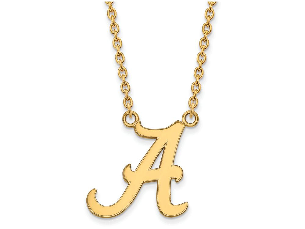 10k Yellow Gold Logoart University Of Alabama Large Pendant Necklace