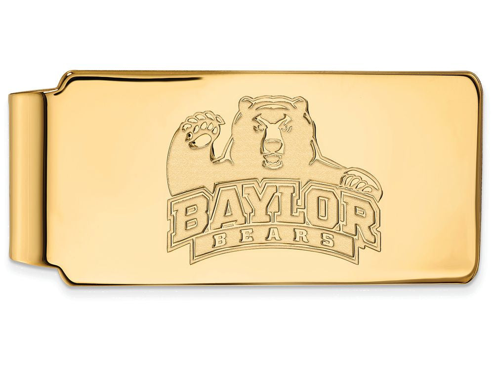 10k Yellow Gold Logoart Baylor University Money Clip