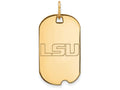 10k Yellow Gold Logoart Louisiana State University Small Dog Tag Pendant Necklace