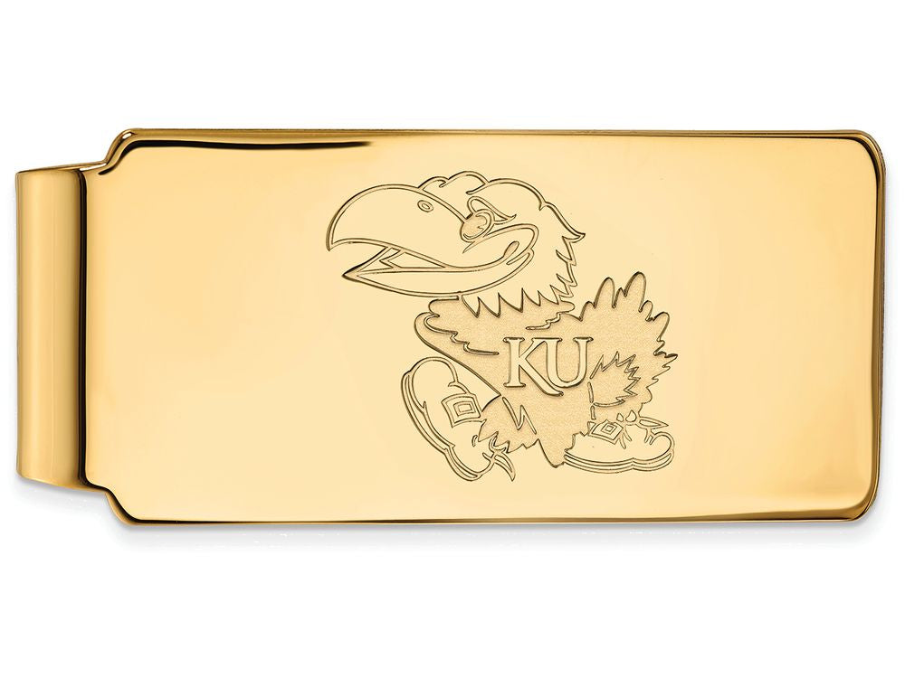 10k Yellow Gold Logoart University Of Kansas Money Clip