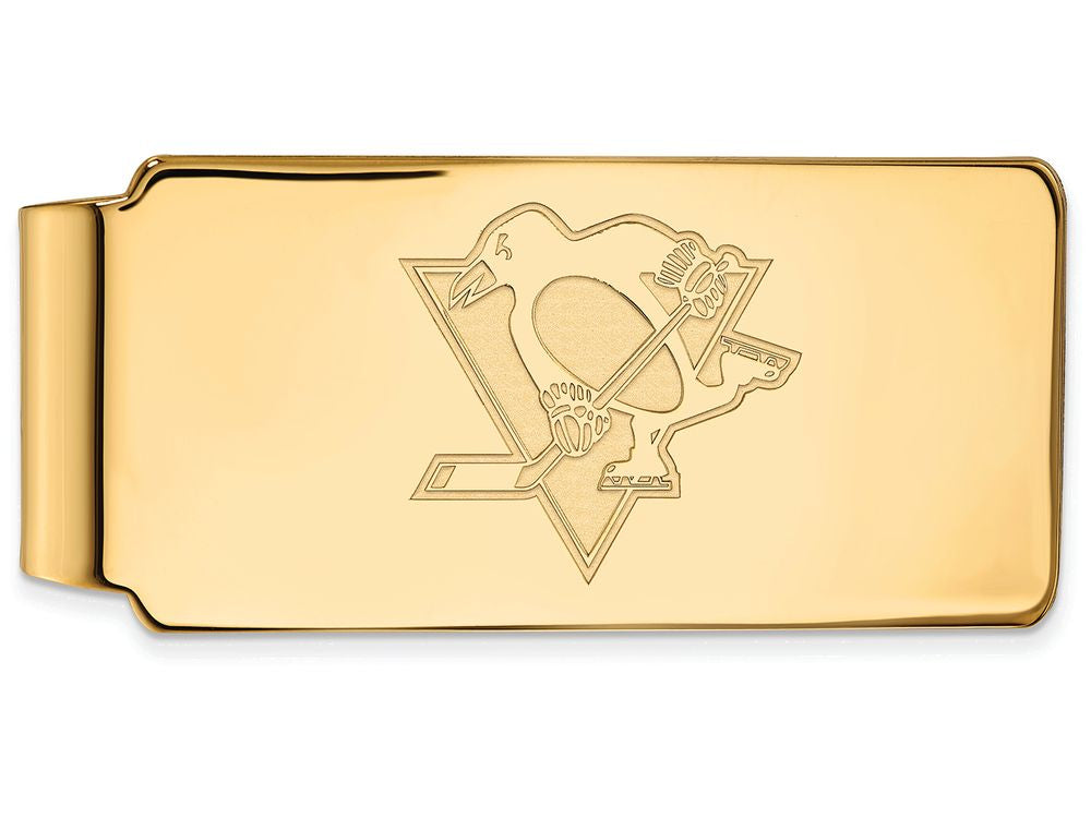 10k Yellow Gold Nhl Logoart Pittsburgh Penguins Money Clip