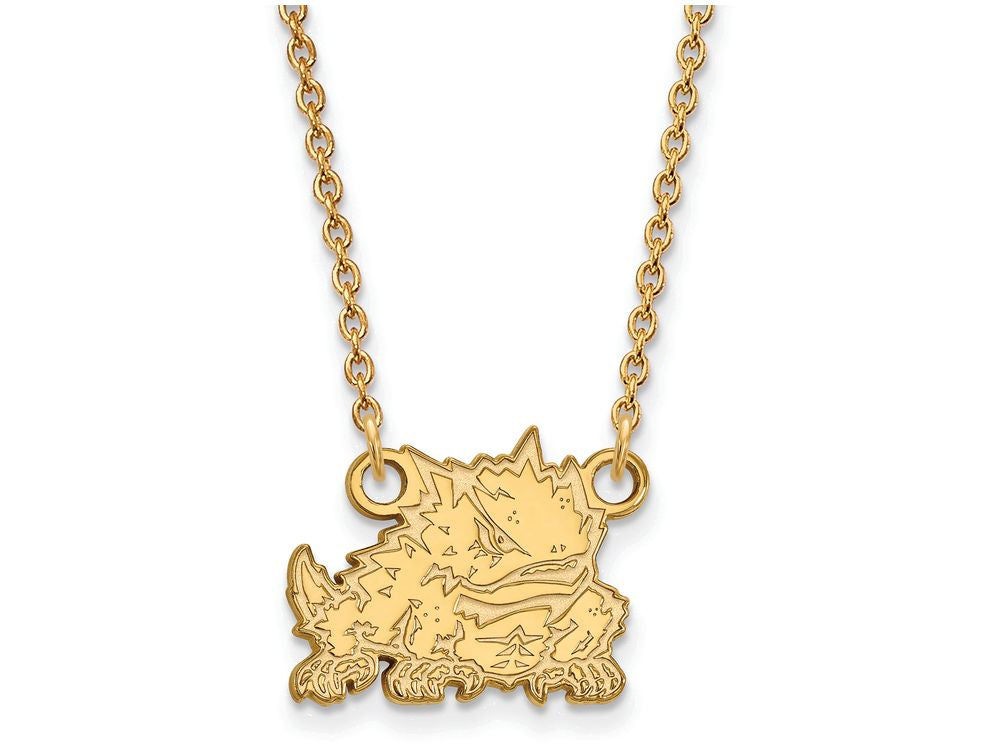 10k Yellow Gold Logoart Texas Christian University Small Pendant Necklace