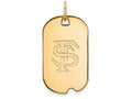 10k Yellow Gold Logoart Florida State University Small Dog Tag Pendant Necklace
