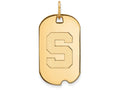 10k Yellow Gold Logoart Michigan State University Small Dog Tag Pendant Necklace
