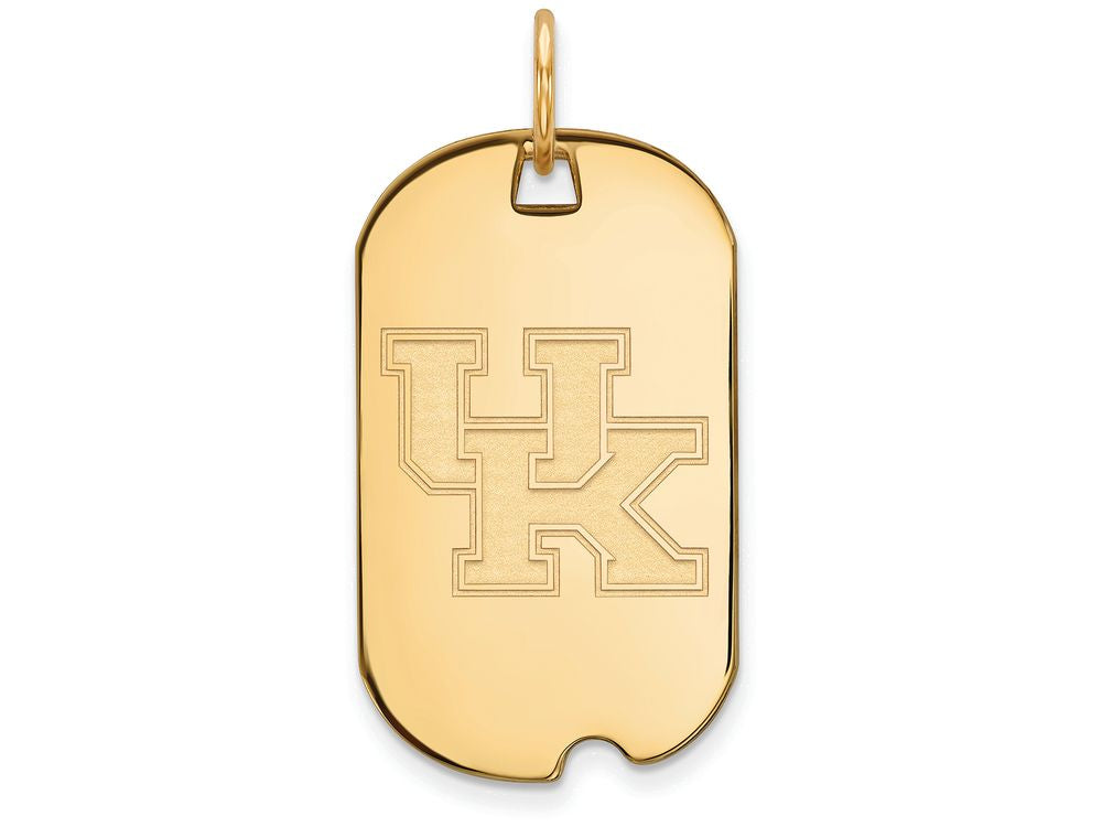 10k Yellow Gold Logoart University Of Kentucky Small Dog Tag Pendant Necklace
