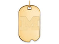 10k Yellow Gold Logoart Michigan (univ Of) Large Dog Tag Pendant Necklace