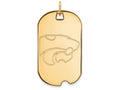 10k Yellow Gold Logoart Kansas State University Large Dog Tag Pendant Necklace