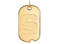 10k Yellow Gold Logoart Michigan State University Large Dog Tag Pendant Necklace