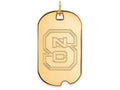 10k Yellow Gold Logoart North Carolina State University Large Dog Tag Pendant Necklace