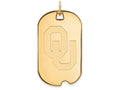 10k Yellow Gold Logoart University Of Oklahoma Large Dog Tag Pendant Necklace