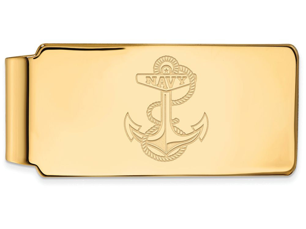 10k Yellow Gold Logoart Navy Money Clip