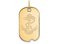 10k Yellow Gold Logoart Navy Small Dog Tag Pendant Necklace