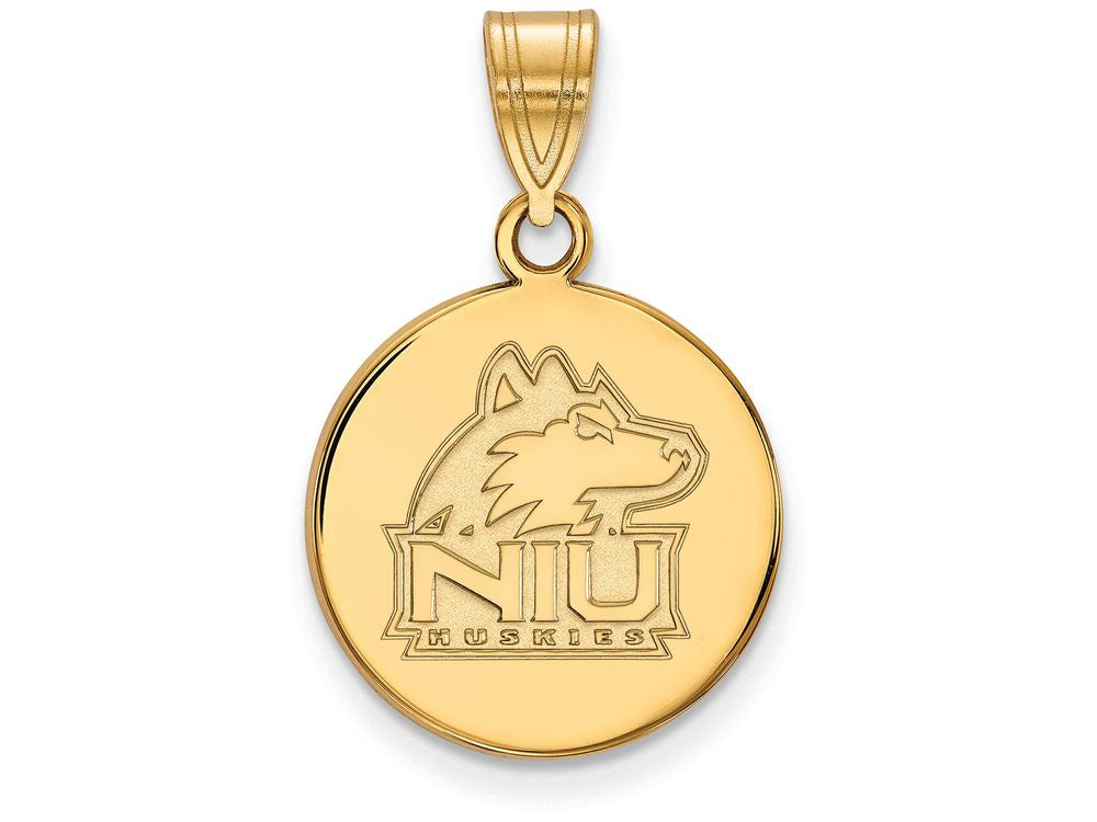 10k Yellow Gold Logoart Northern Illinois University Medium Disc Pendant