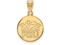 10k Yellow Gold Logoart Northern Illinois University Medium Disc Pendant
