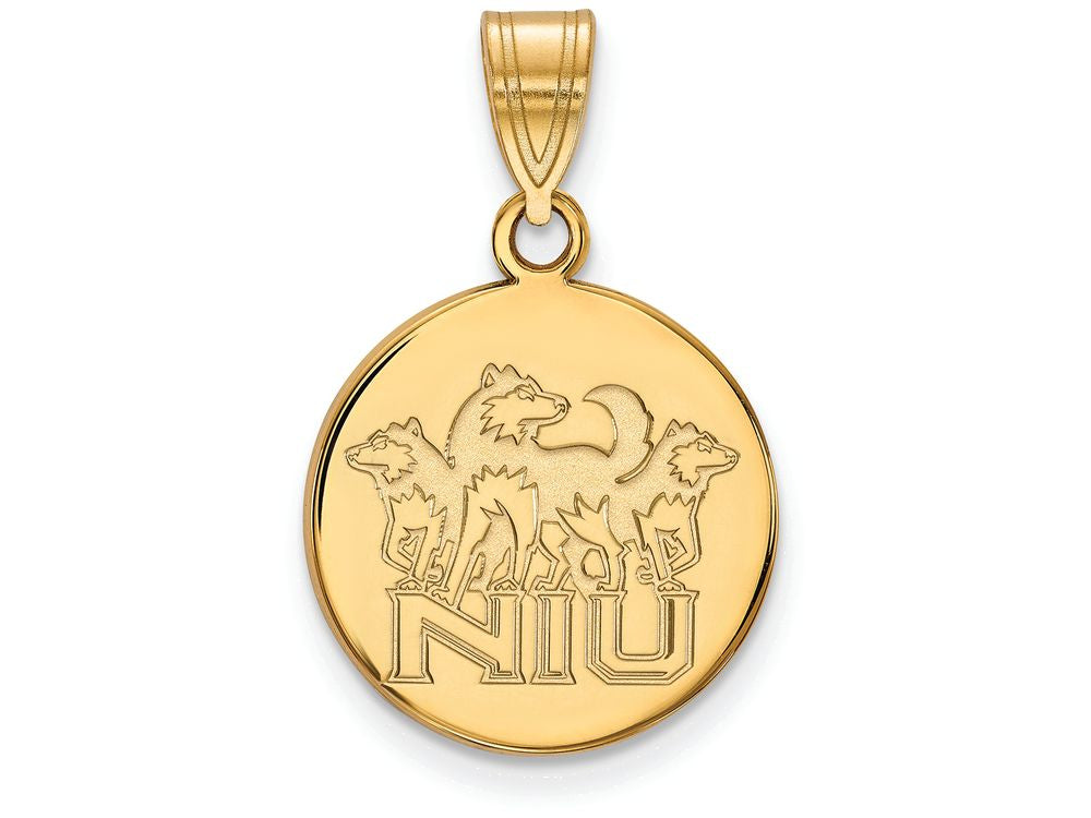 10k Yellow Gold Logoart Northern Illinois University Medium Disc Pendant