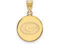 10k Yellow Gold Logoart University Of Georgia Medium Disc Pendant