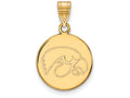 Logoart 10k Yellow Gold University Of Iowa Medium Disc Pendant