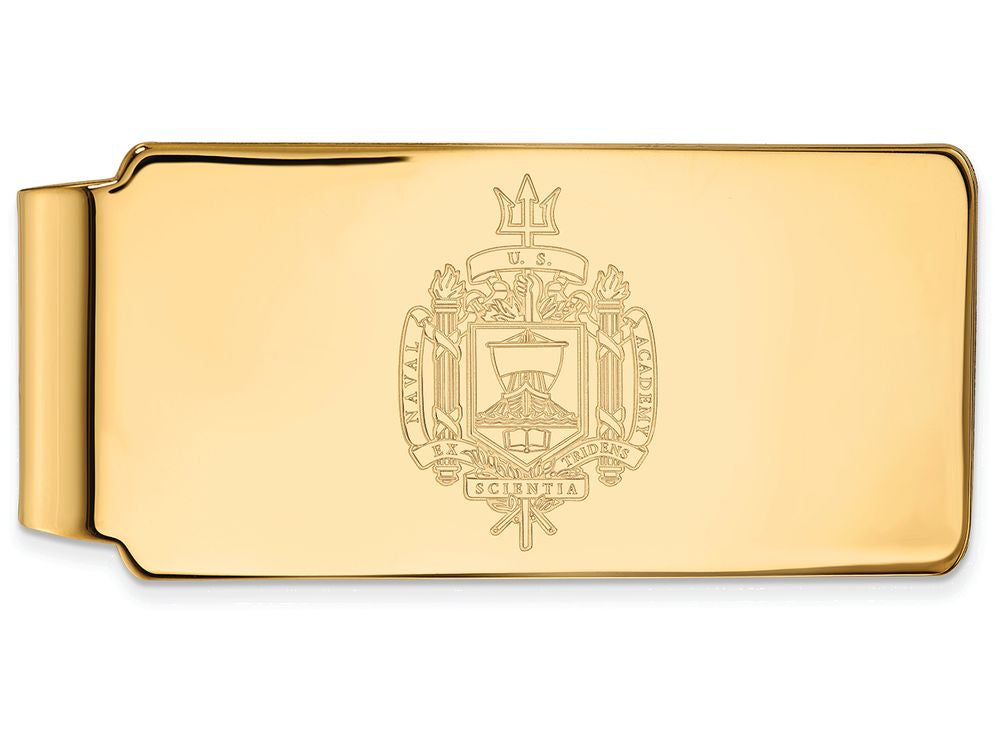 10k Yellow Gold Logoart Navy Money Clip Crest