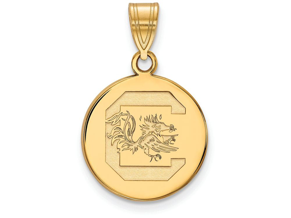 10k Yellow Gold Logoart University Of South Carolina Medium Disc Pendant