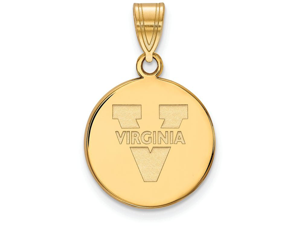 10k Yellow Gold Logoart University Of Virginia Medium Disc Pendant