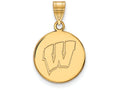 10k Yellow Gold Logoart University Of Wisconsin Medium Disc Pendant
