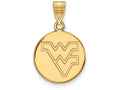 10k Yellow Gold Logoart West Virginia University Medium Disc Pendant
