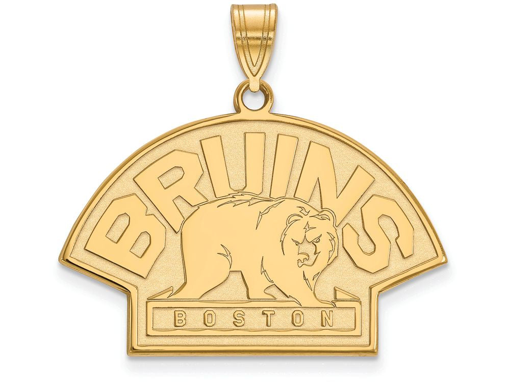 10k Yellow Gold Nhl Logoart Boston Bruins Large Pendant