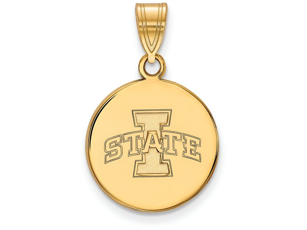 10k Yellow Gold Logoart Iowa State University Medium Disc Pendant