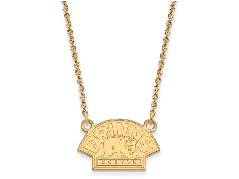 10k Yellow Gold Nhl Logoart Boston Bruins Small Pendant Necklace