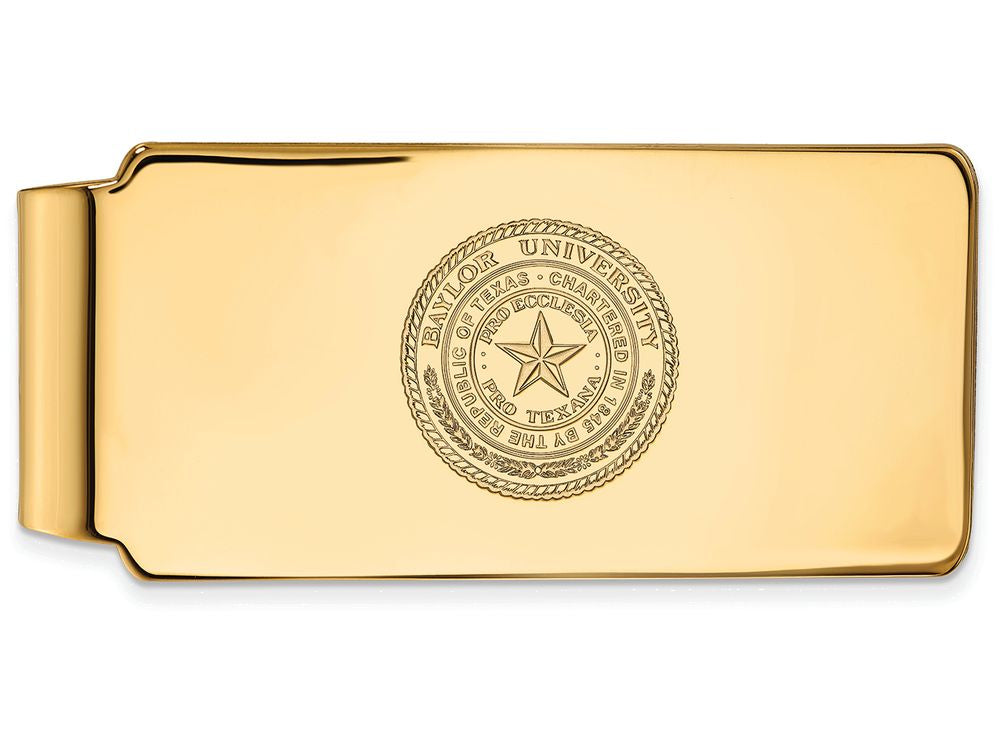 10k Yellow Gold Logoart Baylor University Money Clip Crest