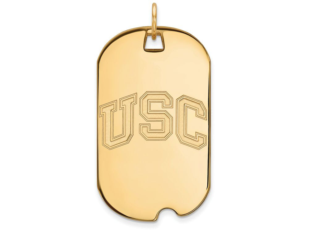 Logoart 10k Yellow Gold University Of Southern California Large Dog Tag Pendant Necklace