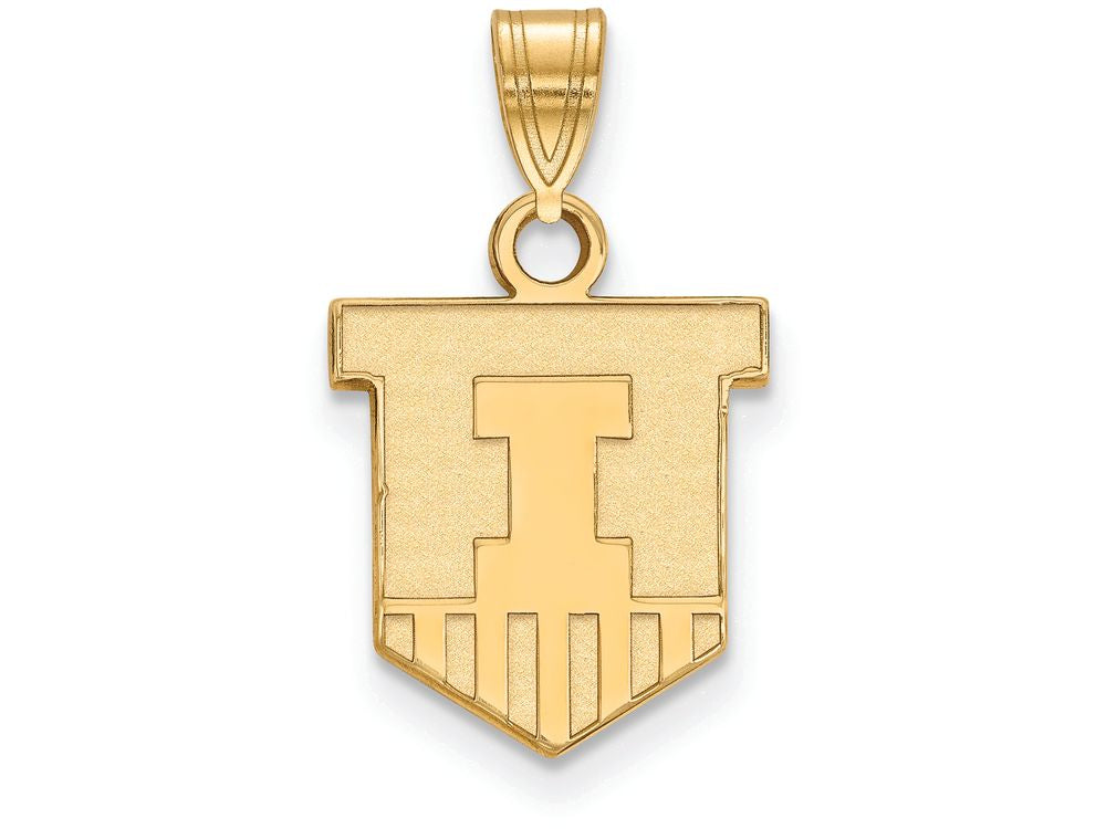 10k Yellow Gold Logoart University Of Illinois Small Pendant