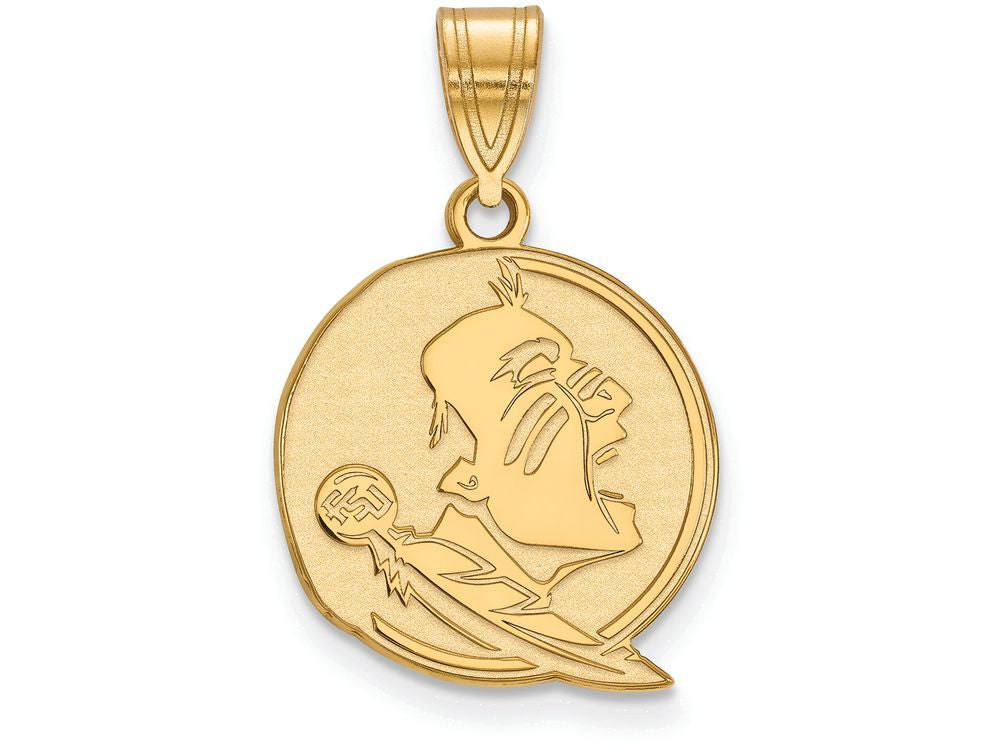 10k Yellow Gold Logoart Florida State University Medium Pendant
