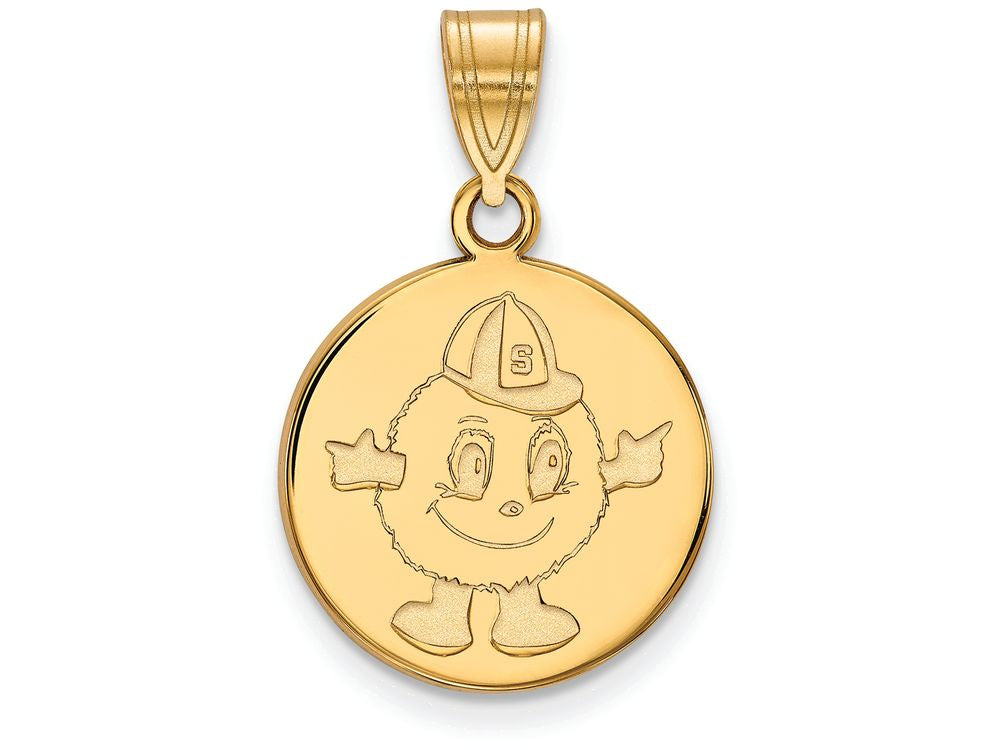 10k Yellow Gold Logoart Syracuse University Medium Disc Pendant
