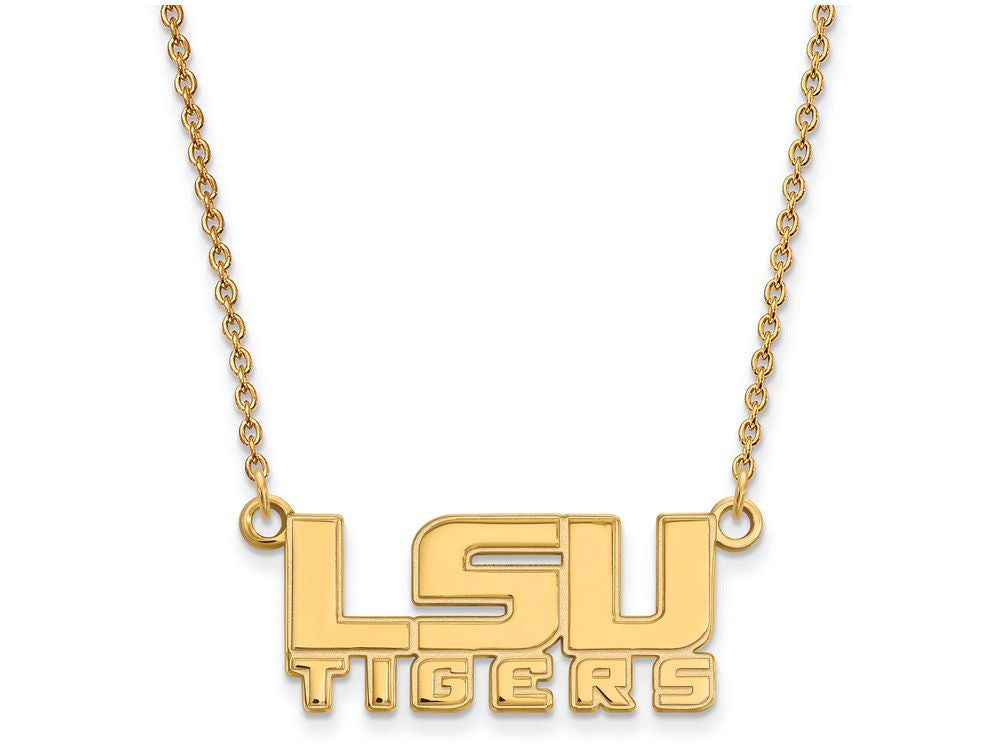 10k Yellow Gold Logoart Louisiana State University Small Pendant Necklace