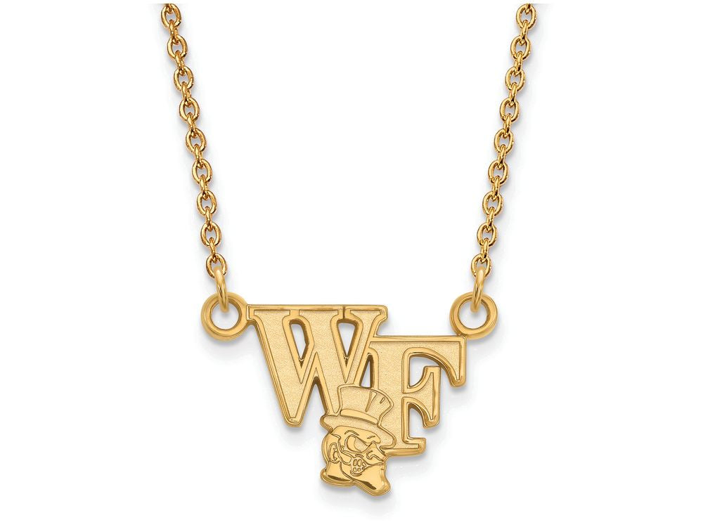 10k Yellow Gold Logoart Wake Forest University Small Pendant Necklace