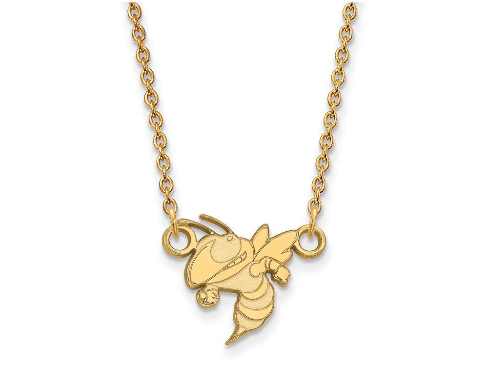 10k Yellow Gold Logoart Georgia Institute Of Technology Small Pendant Necklace