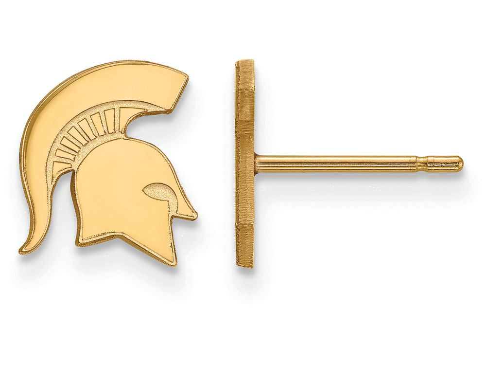 10k Yellow Gold Logoart Michigan State University Extra Small Post Earrings