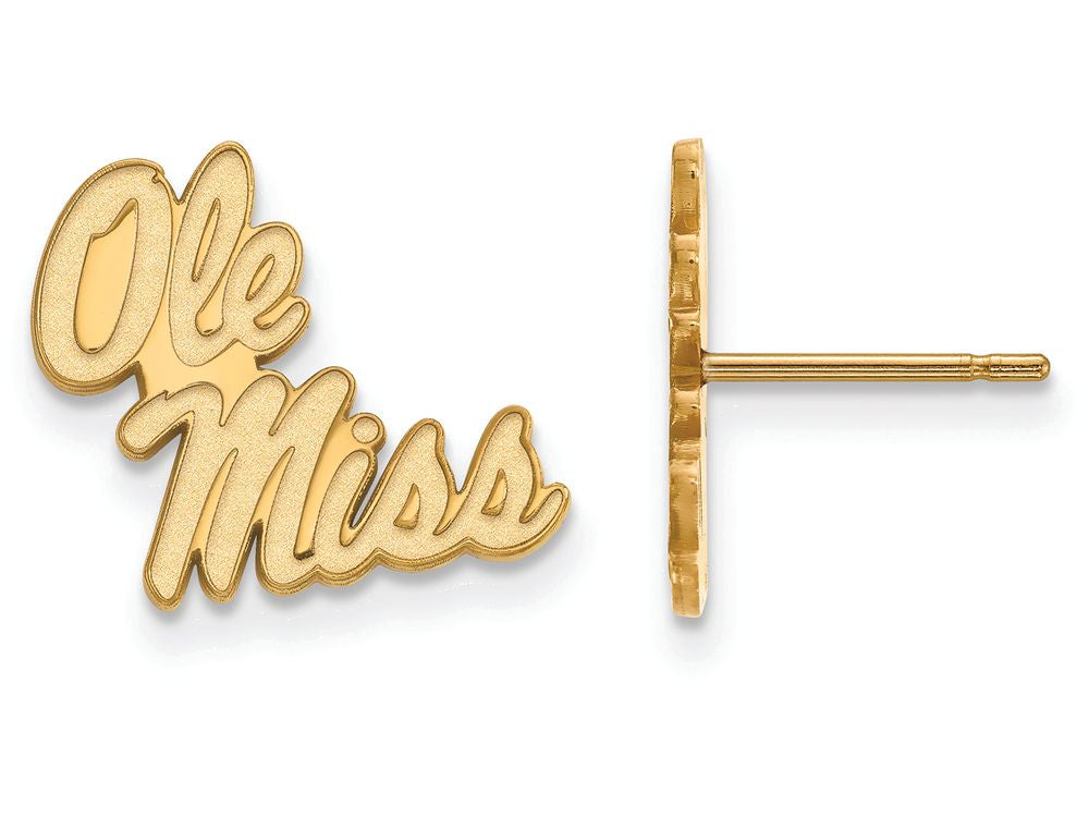 10k Yellow Gold Logoart University Of Mississippi Small Post Earrings